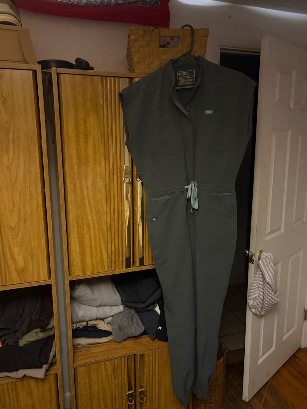 FIGS bonsai Jumpsuit with Mint Drawstring